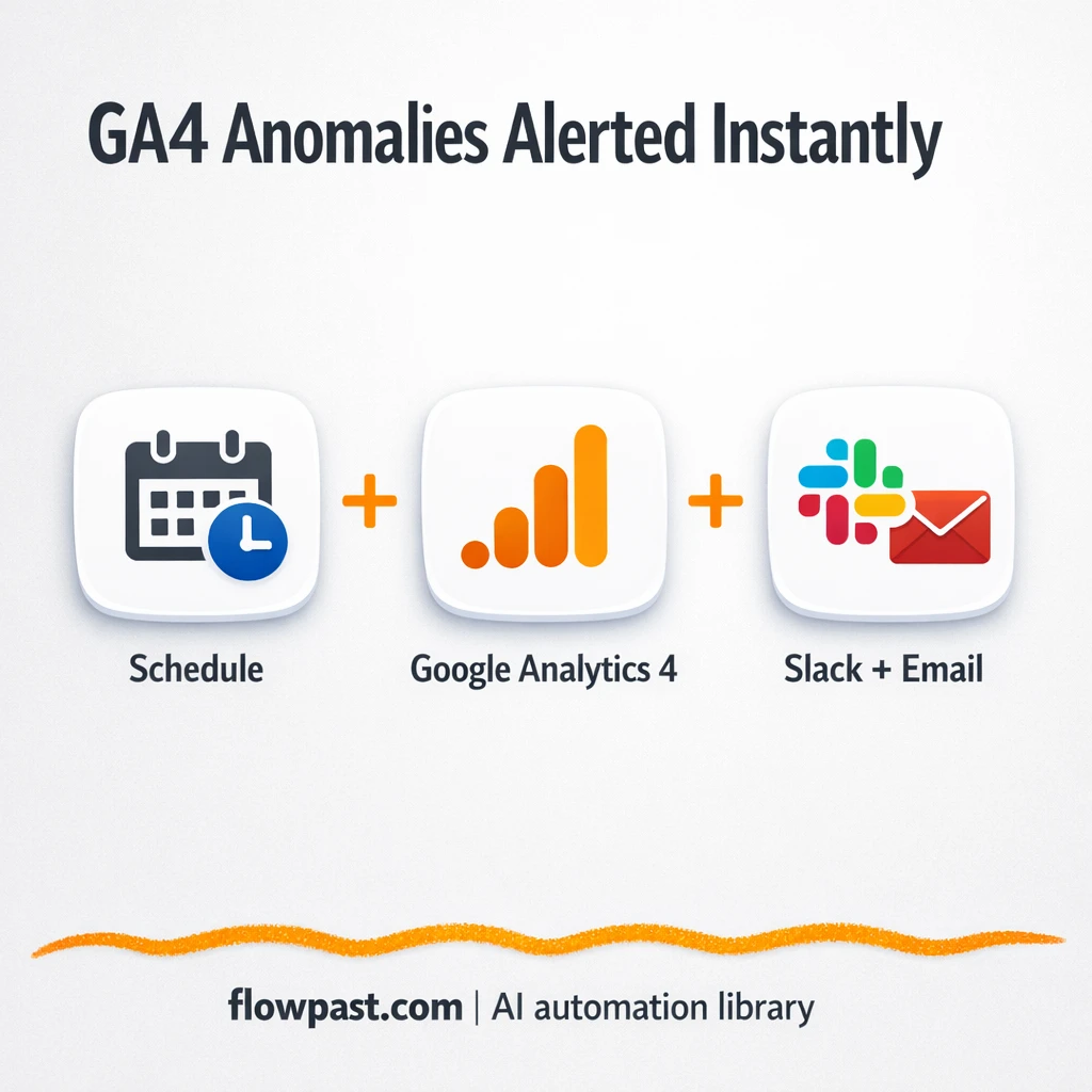 GA4 + Slack: anomaly alerts you actually trust - n8n workflow automation template