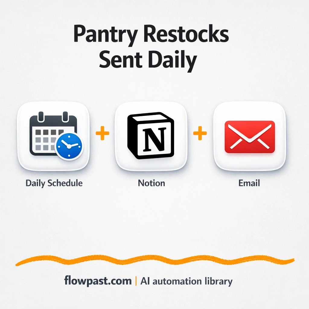 Notion + Gmail: grocery lists that update themselves - n8n workflow automation template