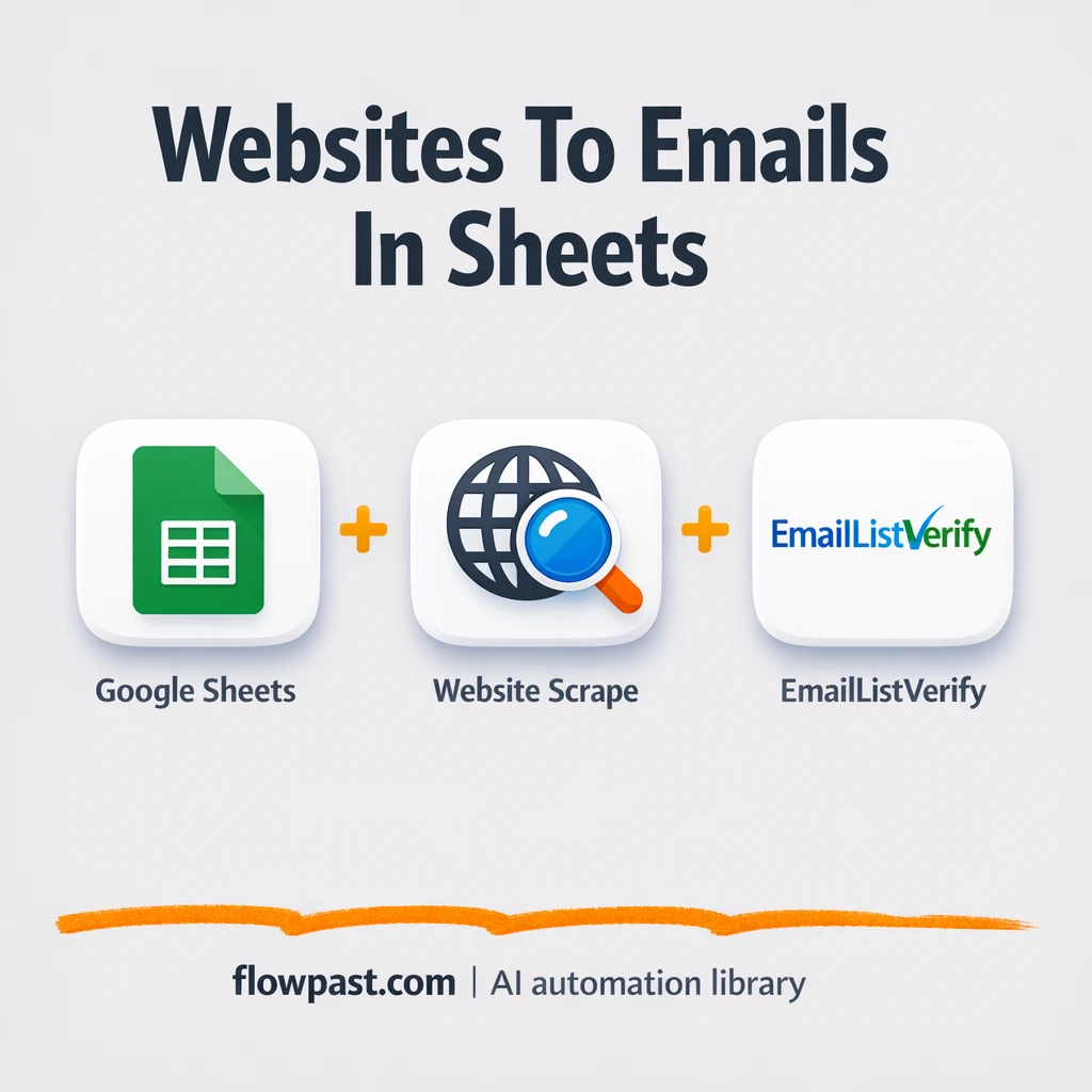 Google Sheets + EmailListVerify: emails from sites - n8n workflow automation template