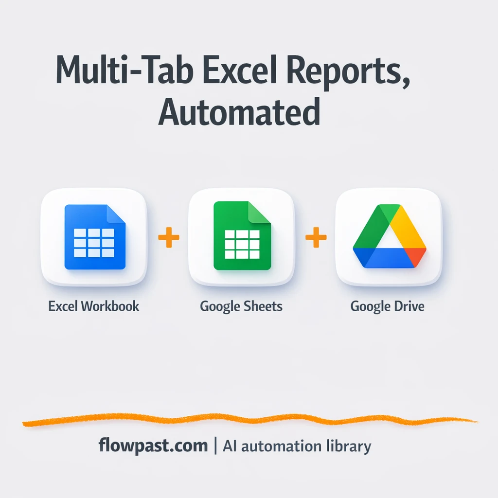 Excel + Google Drive: multi-tab reports, ready to share - n8n workflow automation template