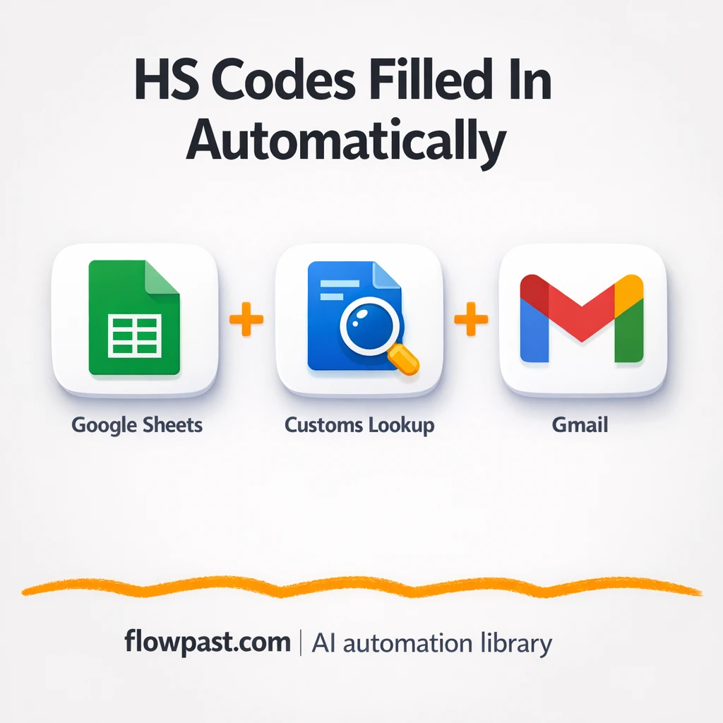 Google Sheets + Gmail: HS codes filled in for you - n8n workflow automation template