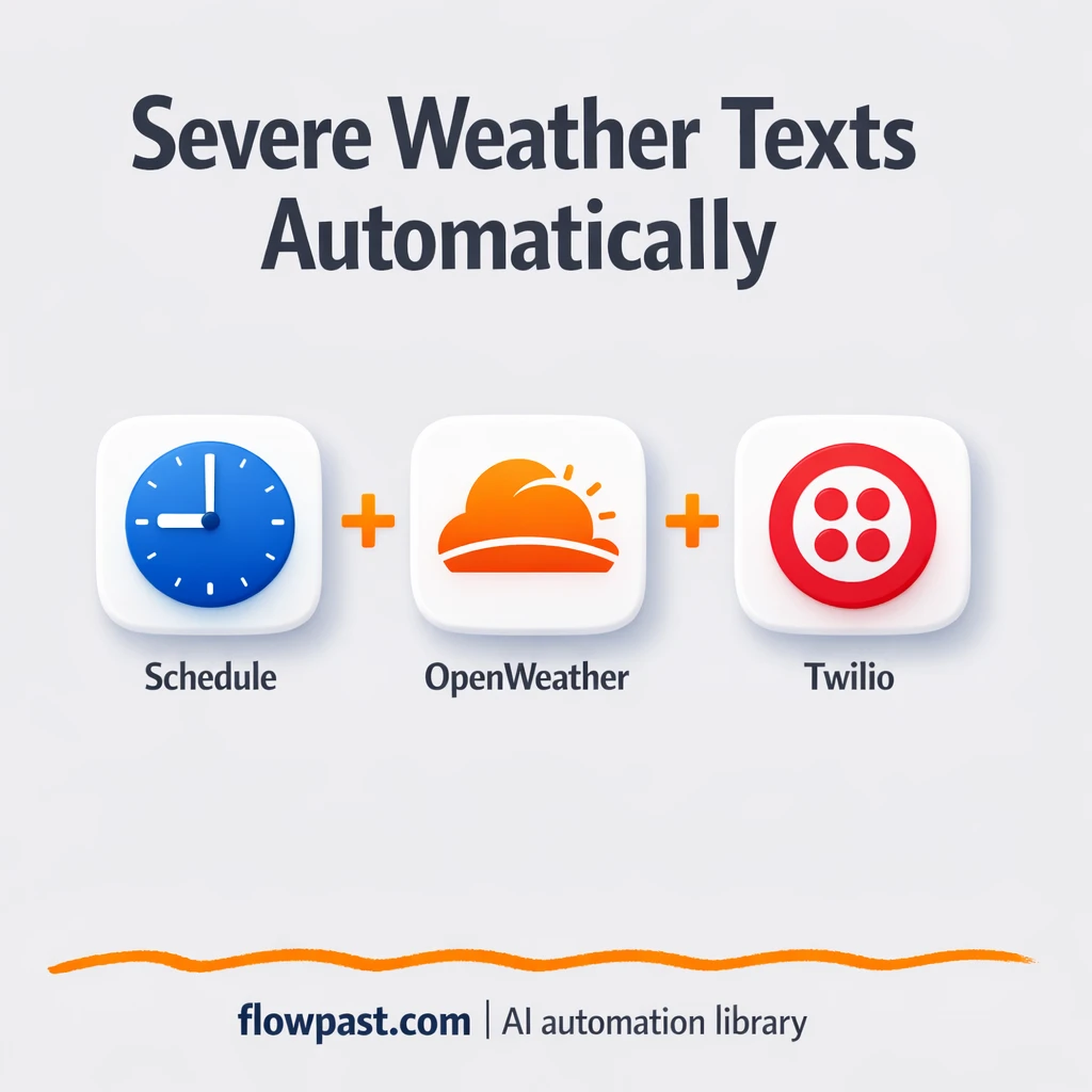 OpenWeather to Twilio SMS, severe alerts sent fast - n8n workflow automation template