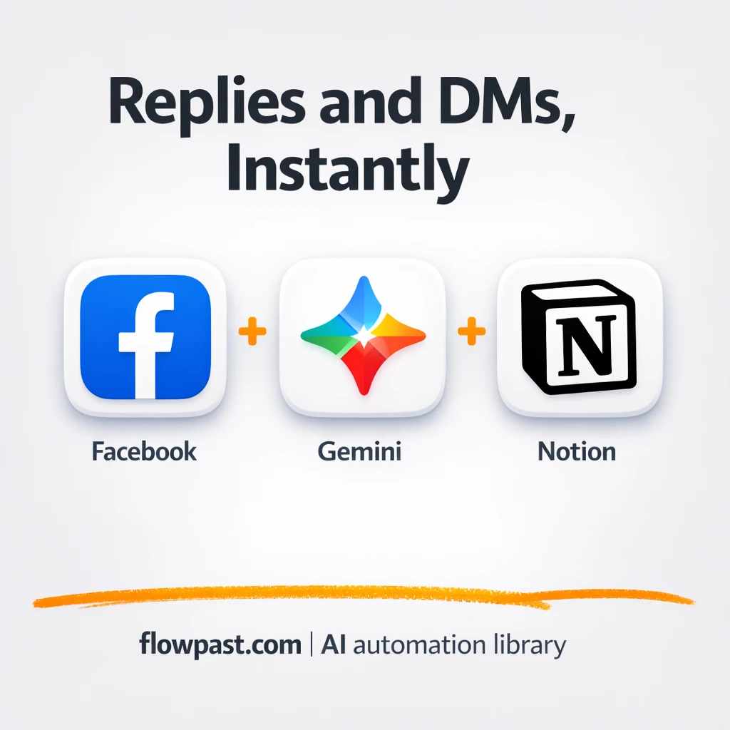 Facebook + Notion: comments answered and logged - n8n workflow automation template