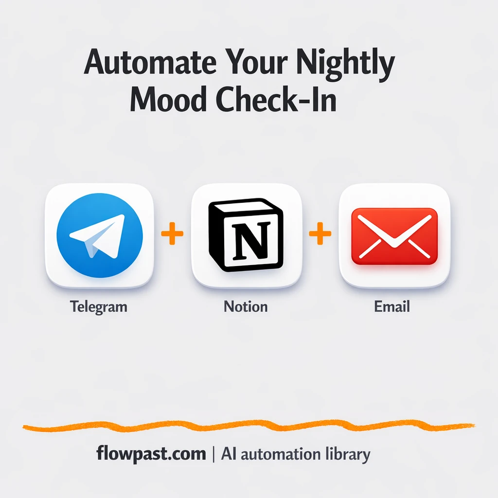 Telegram + Notion: a nightly check in that logs itself - n8n workflow automation template