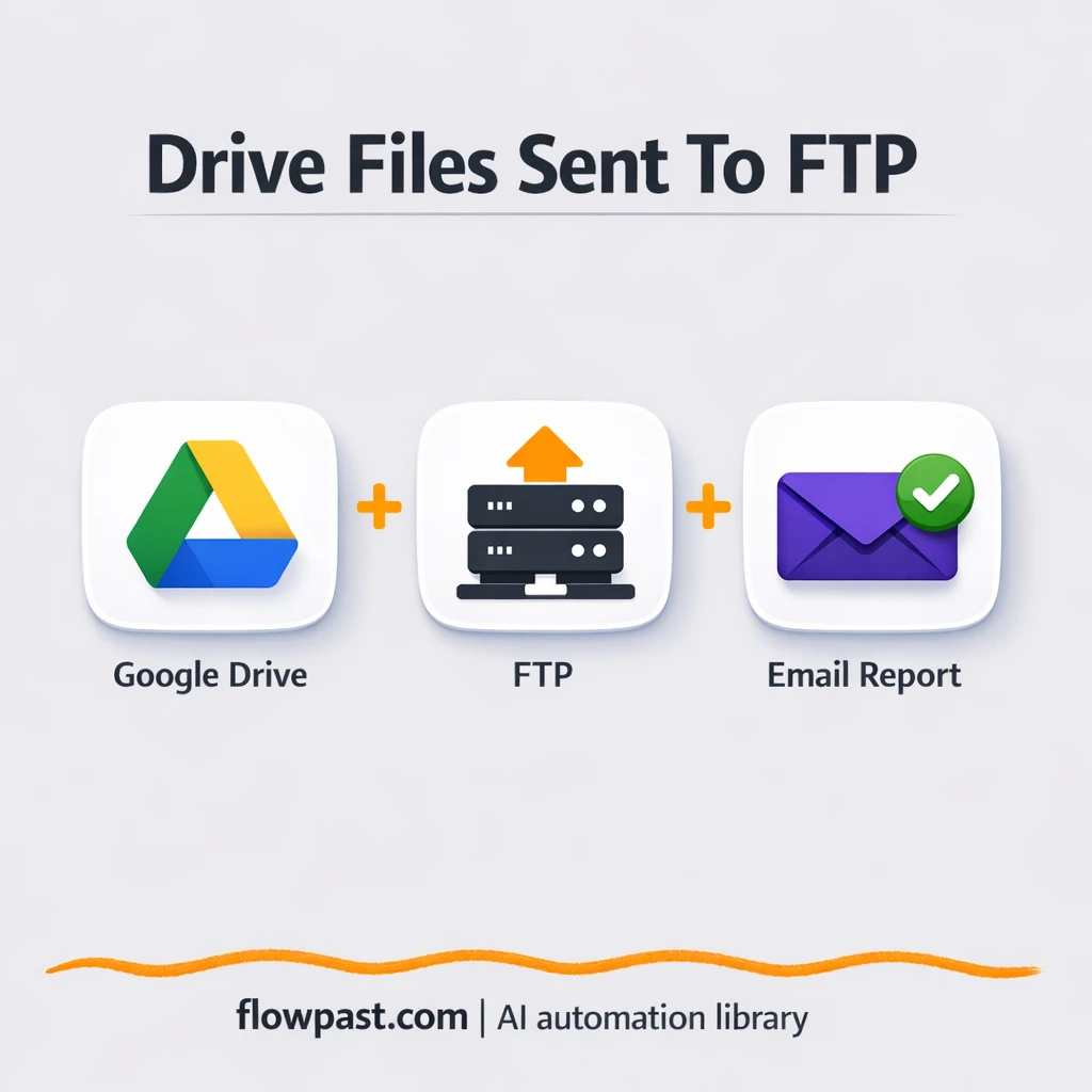 Google Drive to FTP, files delivered with email proof - n8n workflow automation template