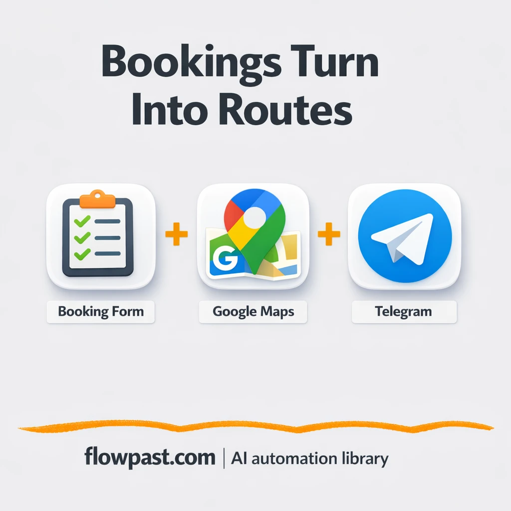 Telegram + Google Maps links for every new booking - n8n workflow automation template