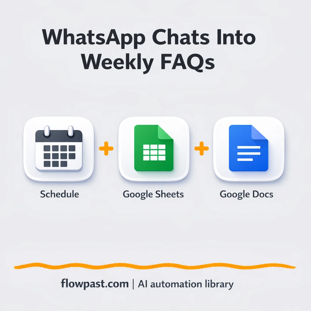 Google Sheets to Google Docs, weekly WhatsApp FAQs - n8n workflow automation template