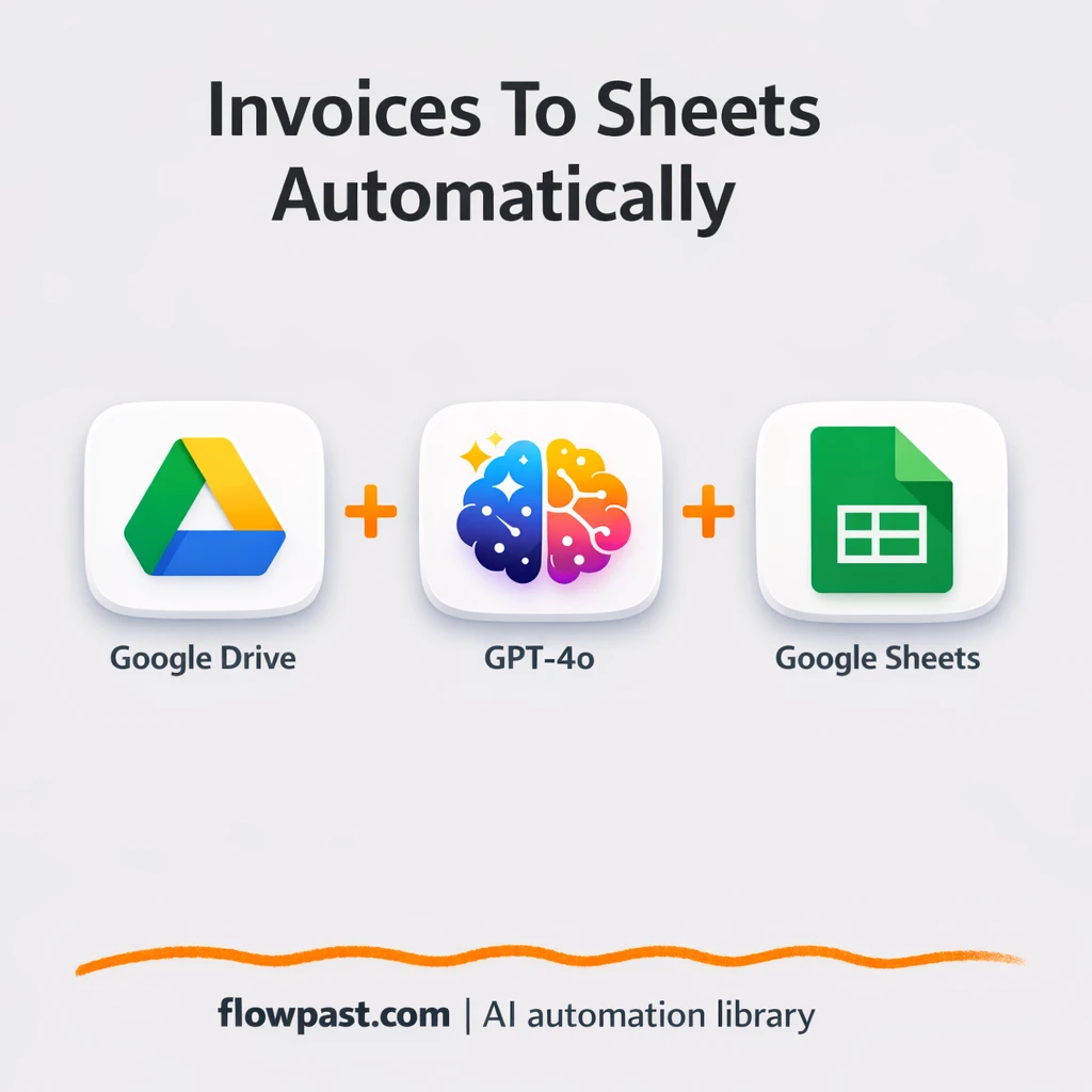 Google Drive to Google Sheets, invoices logged clean - n8n workflow automation template