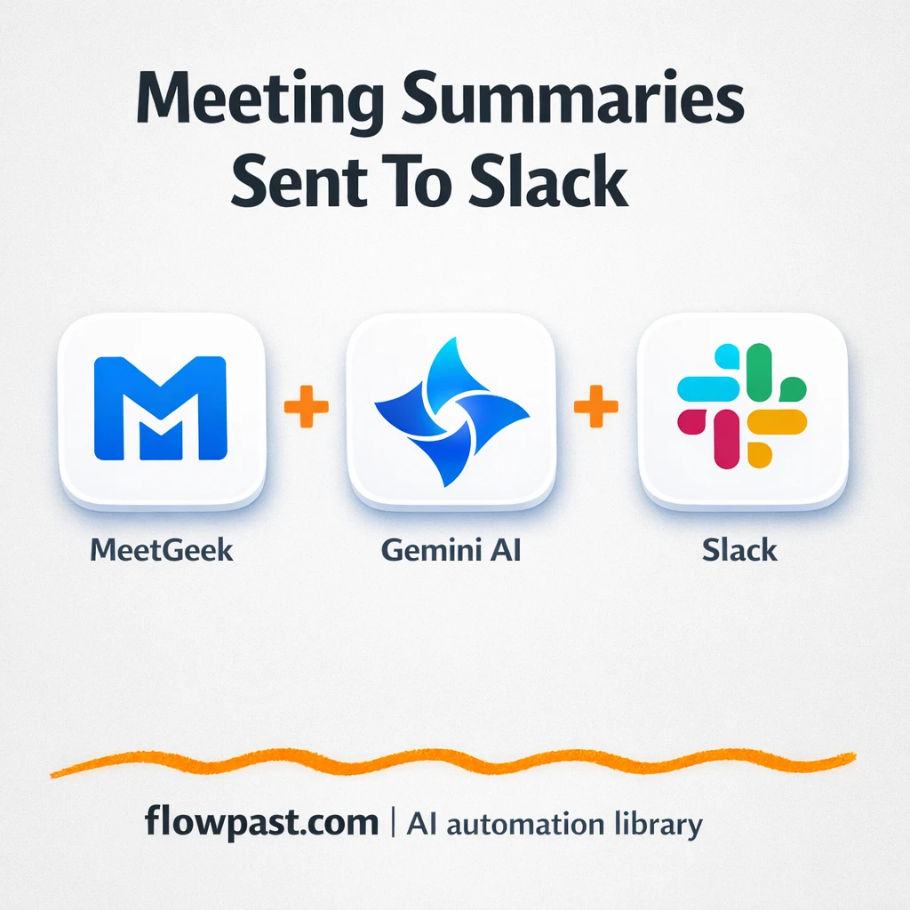 MeetGeek to Slack, meeting briefs with action items - n8n workflow automation template