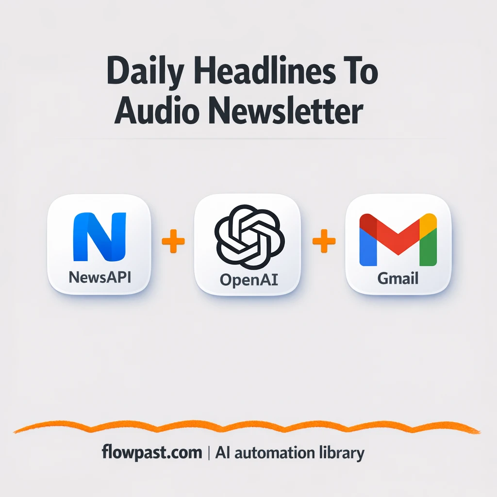 NewsAPI to Gmail, audio briefings sent for you - n8n workflow automation template