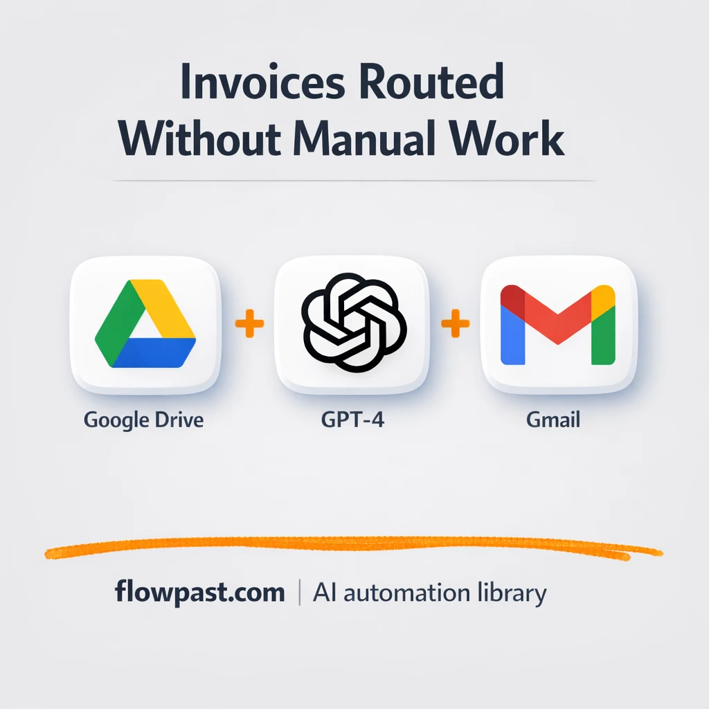 Google Drive to Gmail, invoices routed by Google Sheets - n8n workflow automation template
