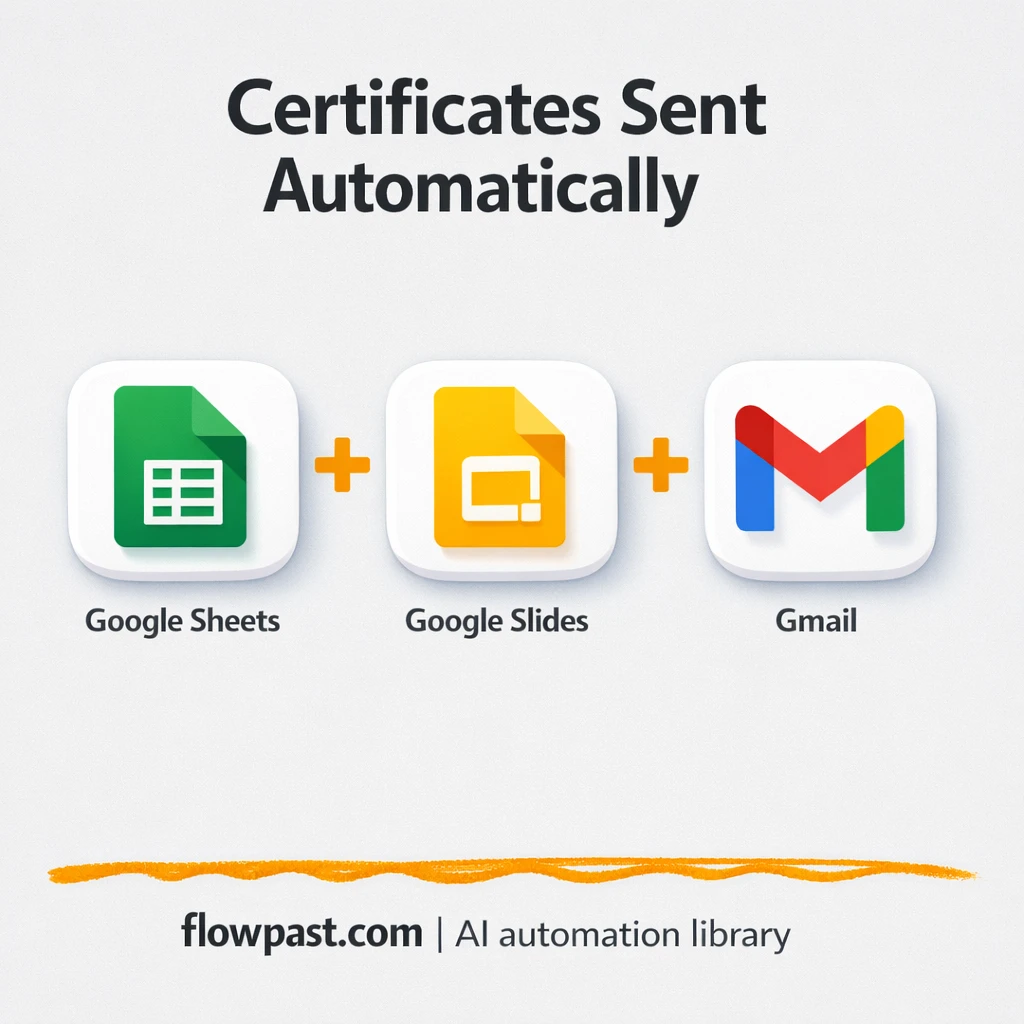 Google Sheets + Gmail: certificates sent without errors - n8n workflow automation template