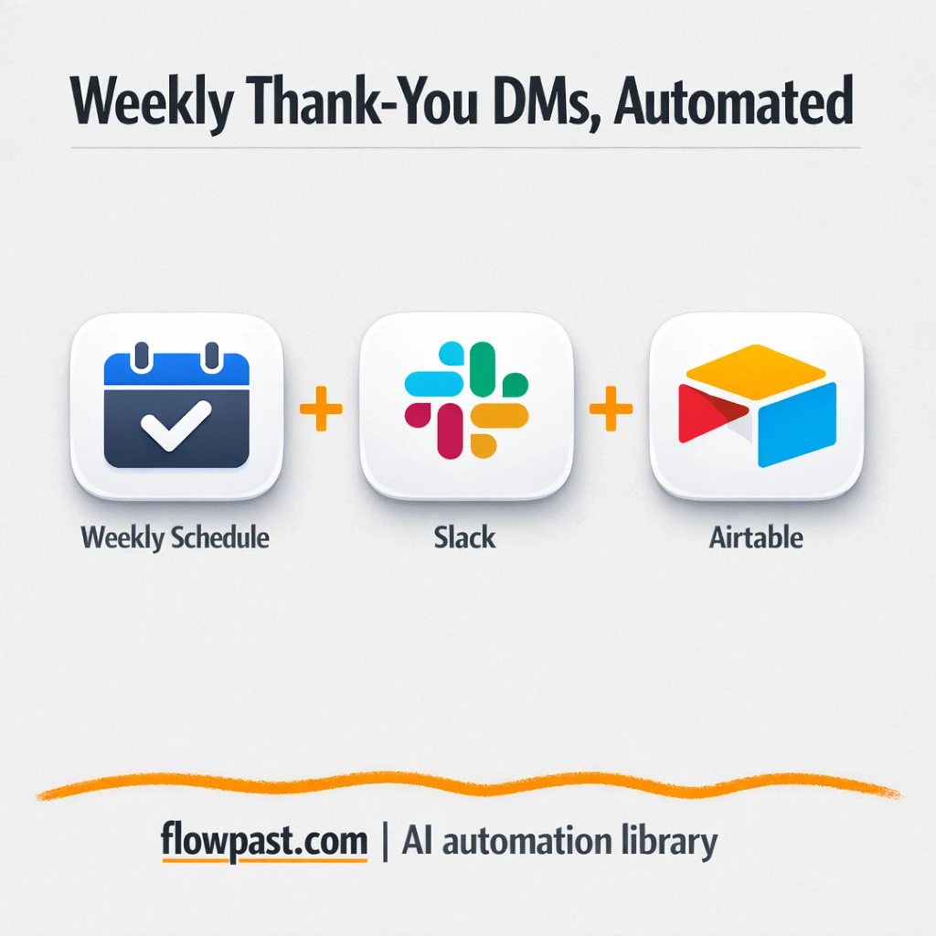 Slack + Airtable: gratitude DMs sent consistently - n8n workflow automation template