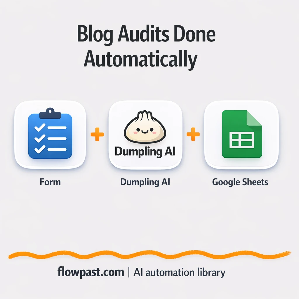 Dumpling AI to Google Sheets, blog audits ready - n8n workflow automation template