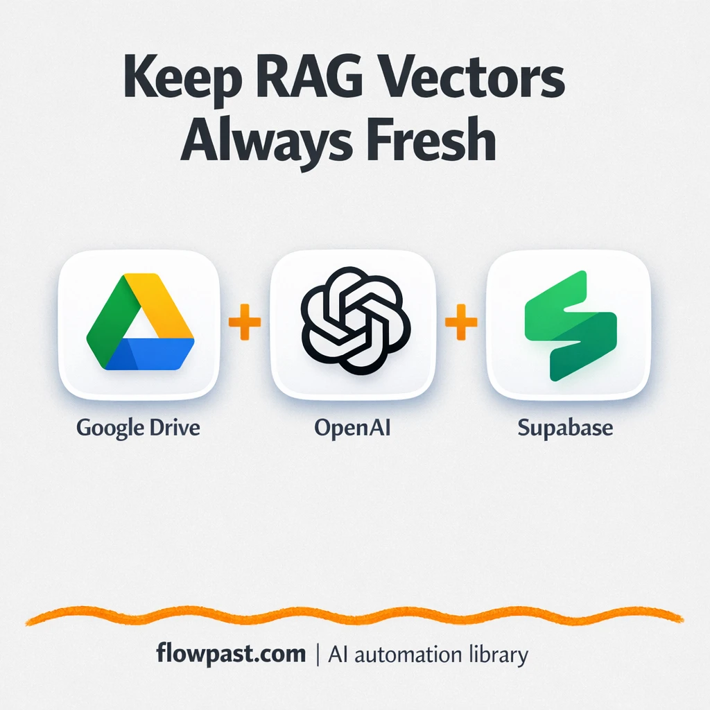 Google Drive to Supabase, always fresh AI search - n8n workflow automation template