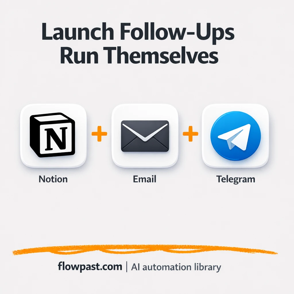 Notion + Telegram: launch follow ups sent on cue - n8n workflow automation template