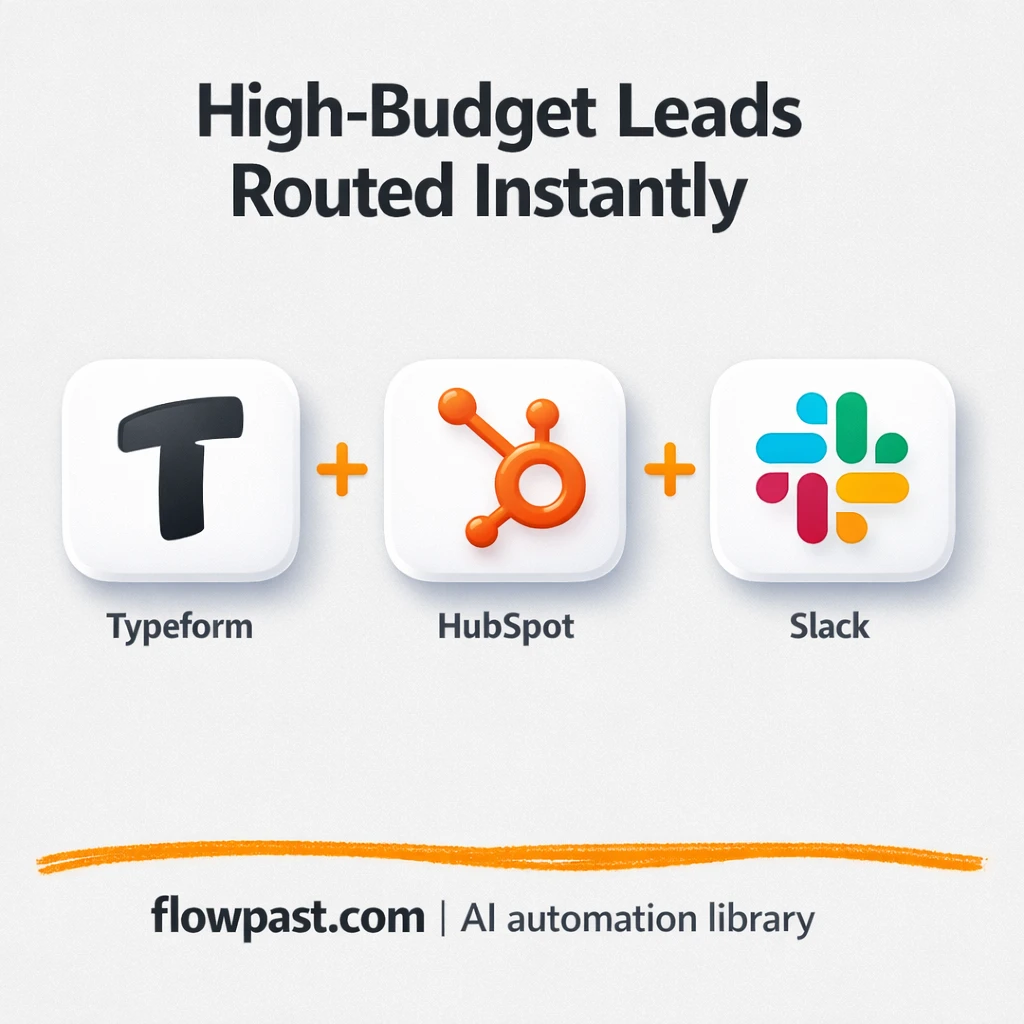 Typeform to HubSpot, priority leads routed fast - n8n workflow automation template