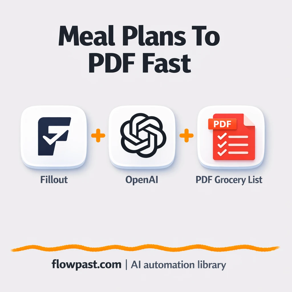 Fillout + OpenAI: meal plans and grocery PDF ready - n8n workflow automation template