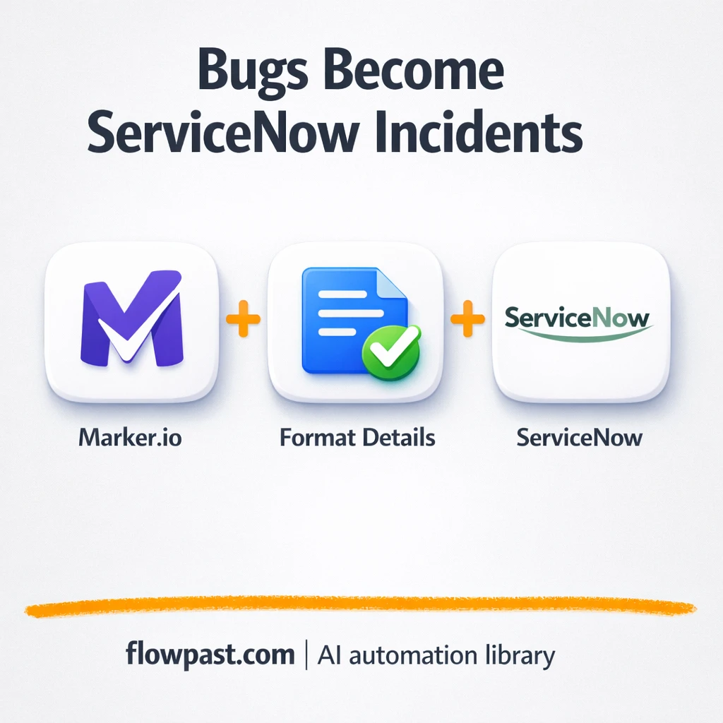 Marker.io to ServiceNow, incidents filed with context - n8n workflow automation template