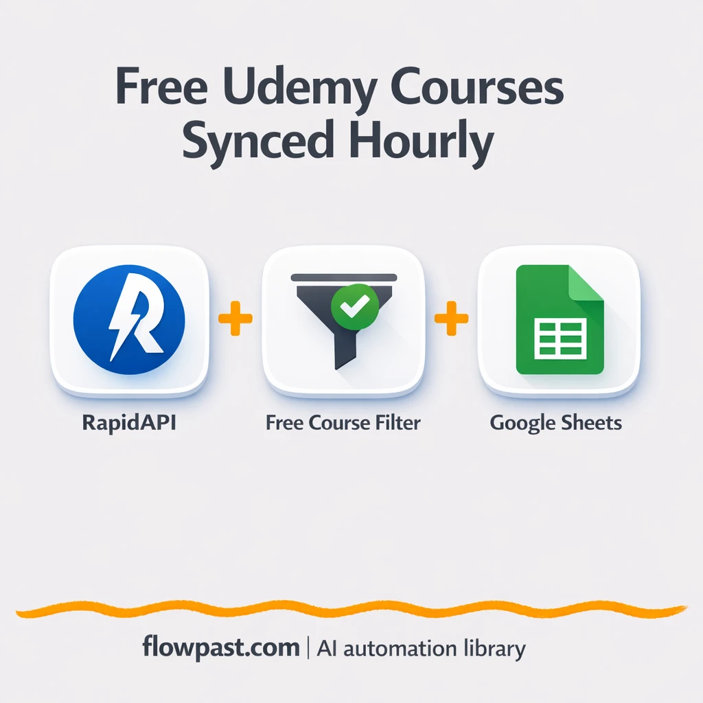 RapidAPI to Google Sheets, Udemy deals stay fresh - n8n workflow automation template