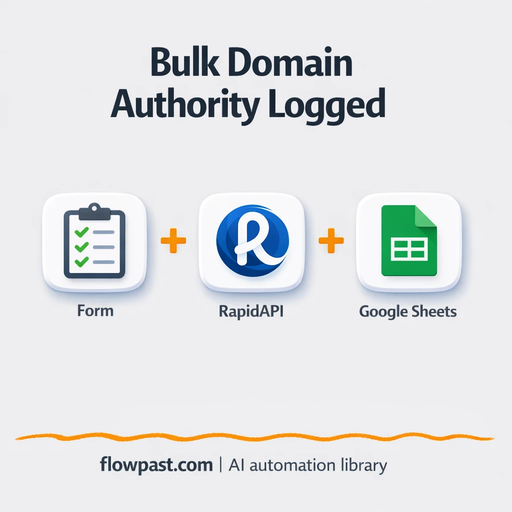RapidAPI to Google Sheets, bulk DA PA checks - n8n workflow automation template