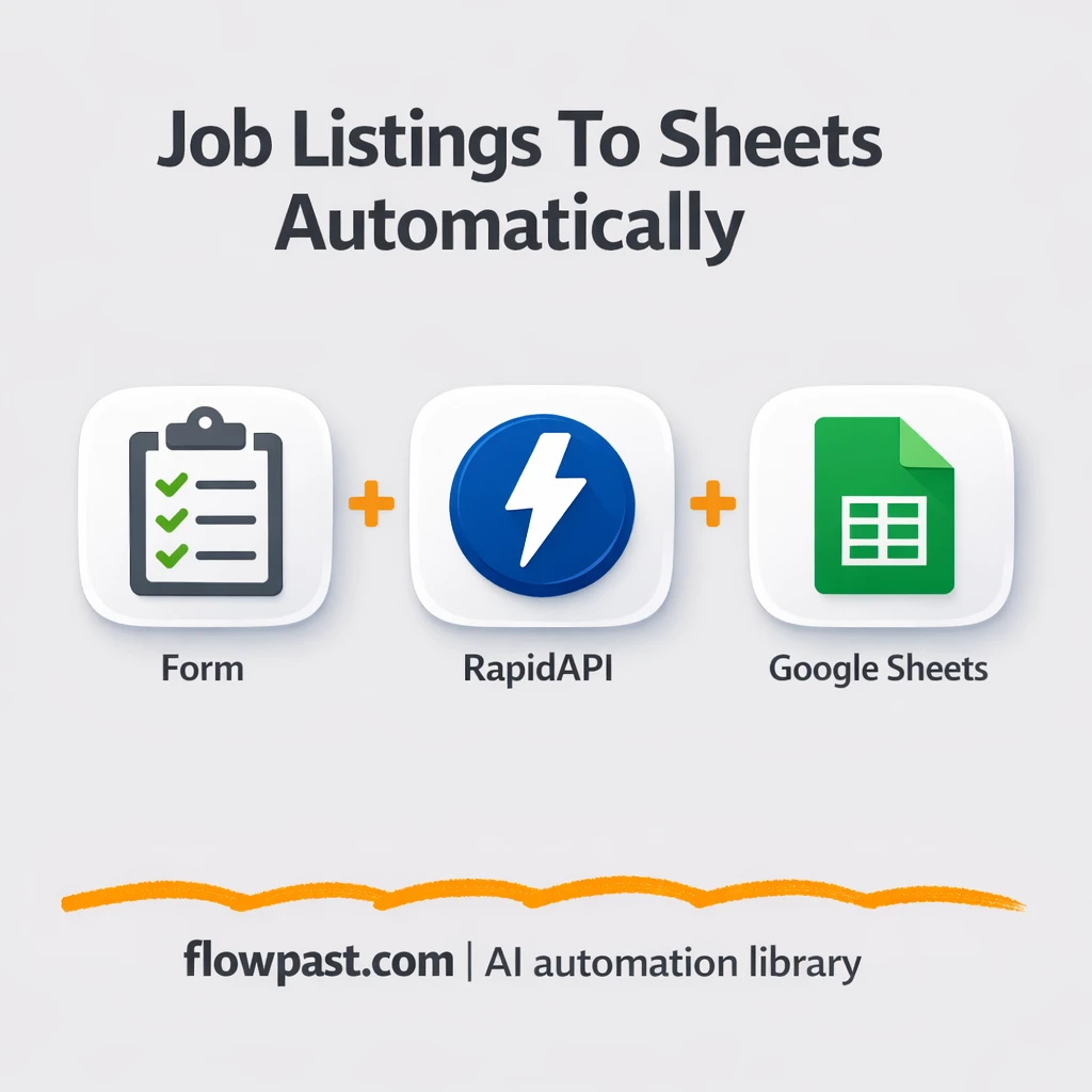 RapidAPI to Google Sheets, job leads logged clean - n8n workflow automation template