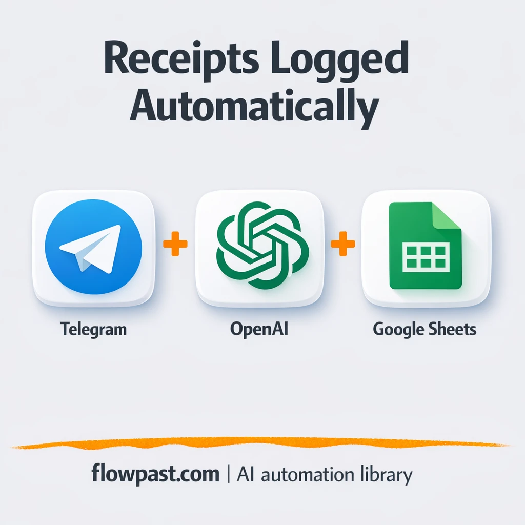 Telegram to Google Sheets, receipts logged clean - n8n workflow automation template