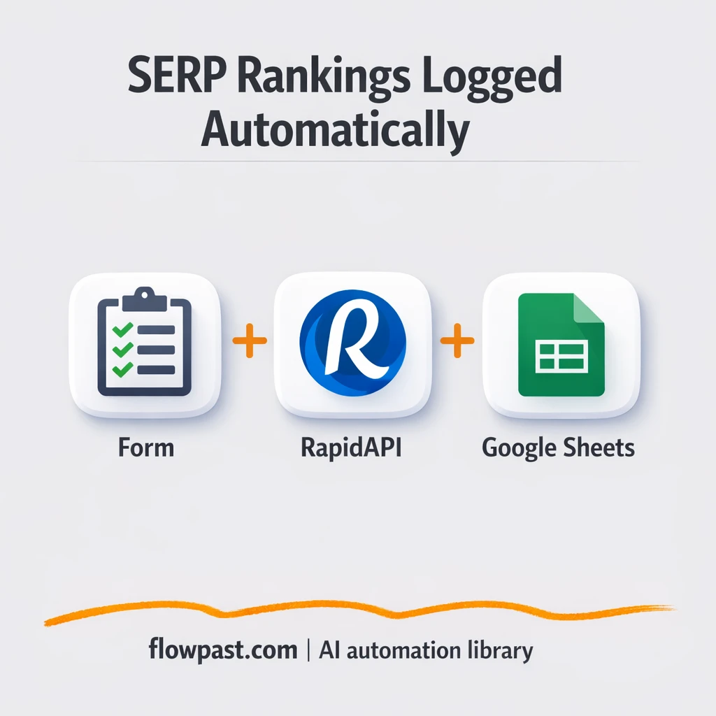 RapidAPI to Google Sheets, SERP ranks logged clean - n8n workflow automation template