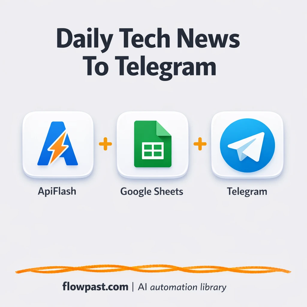 Google Sheets + Telegram: tech news brief delivered - n8n workflow automation template