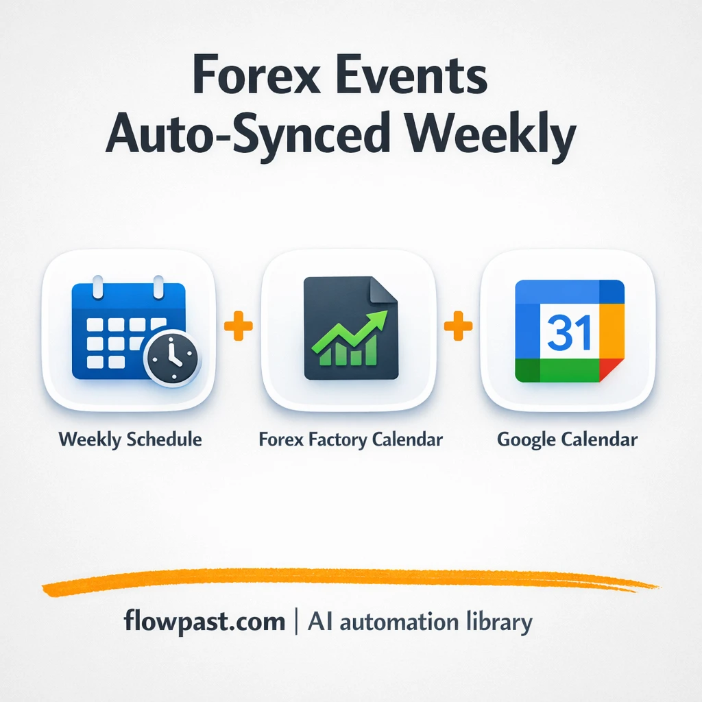 Forex Factory to Google Calendar, events stay current - n8n workflow automation template