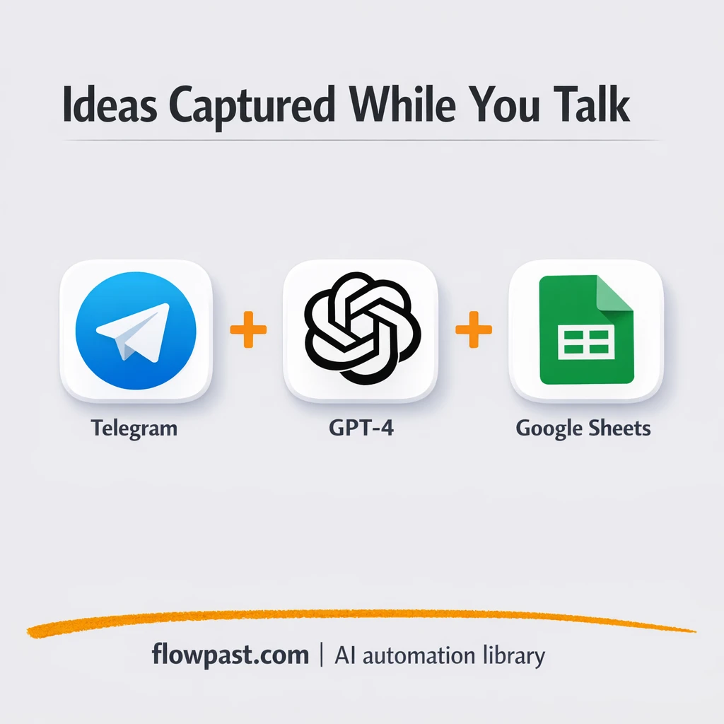 Telegram to Google Sheets, ideas captured and scored - n8n workflow automation template
