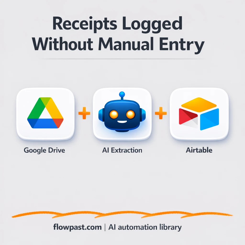 Google Drive to Airtable, receipts logged clean - n8n workflow automation template