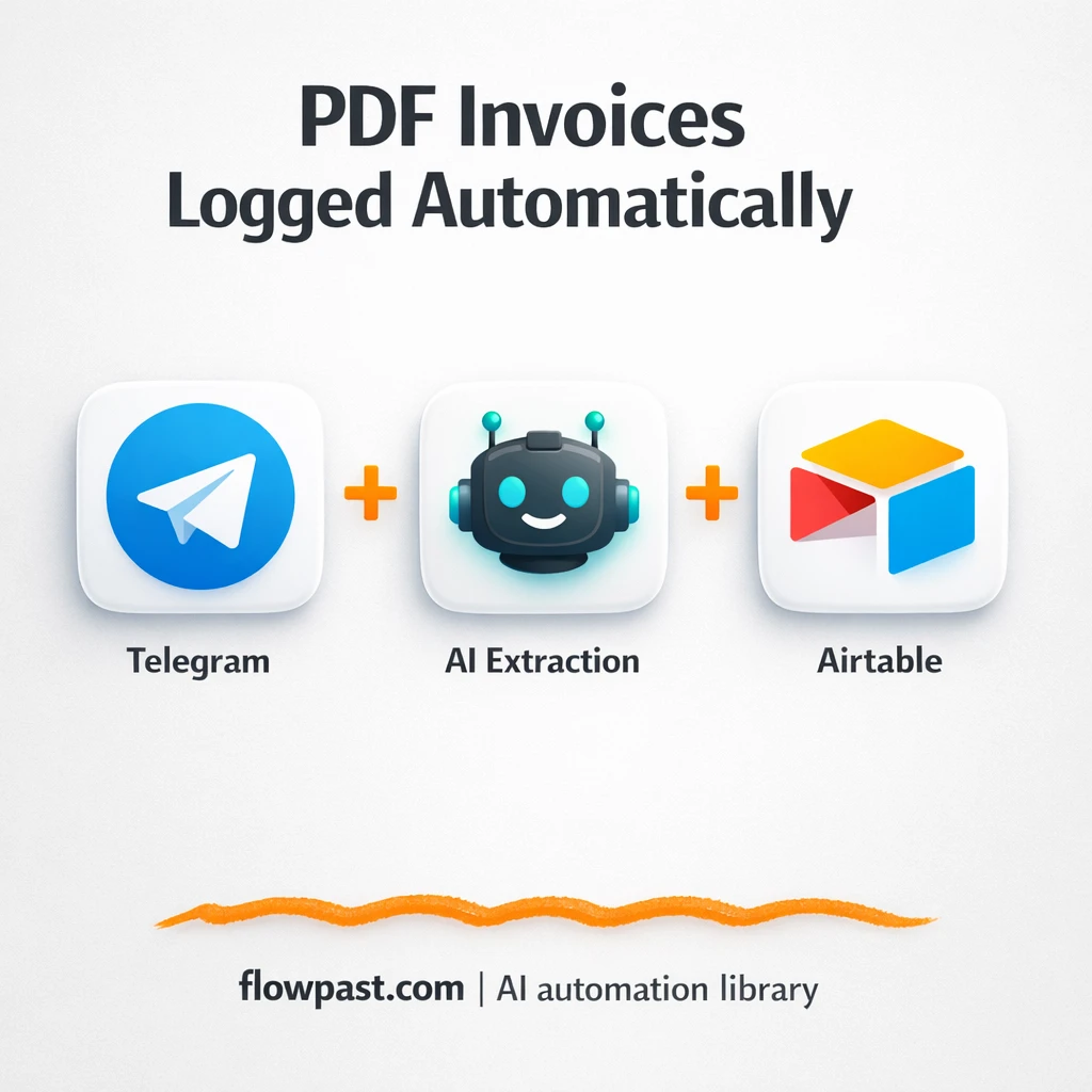 Telegram to Airtable, PDF invoices logged clean - n8n workflow automation template