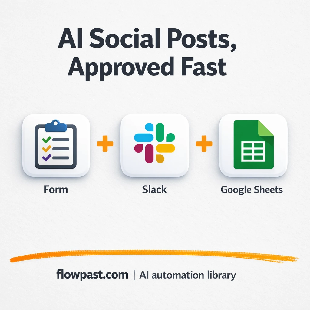 Slack + Google Sheets for approved social posts - n8n workflow automation template