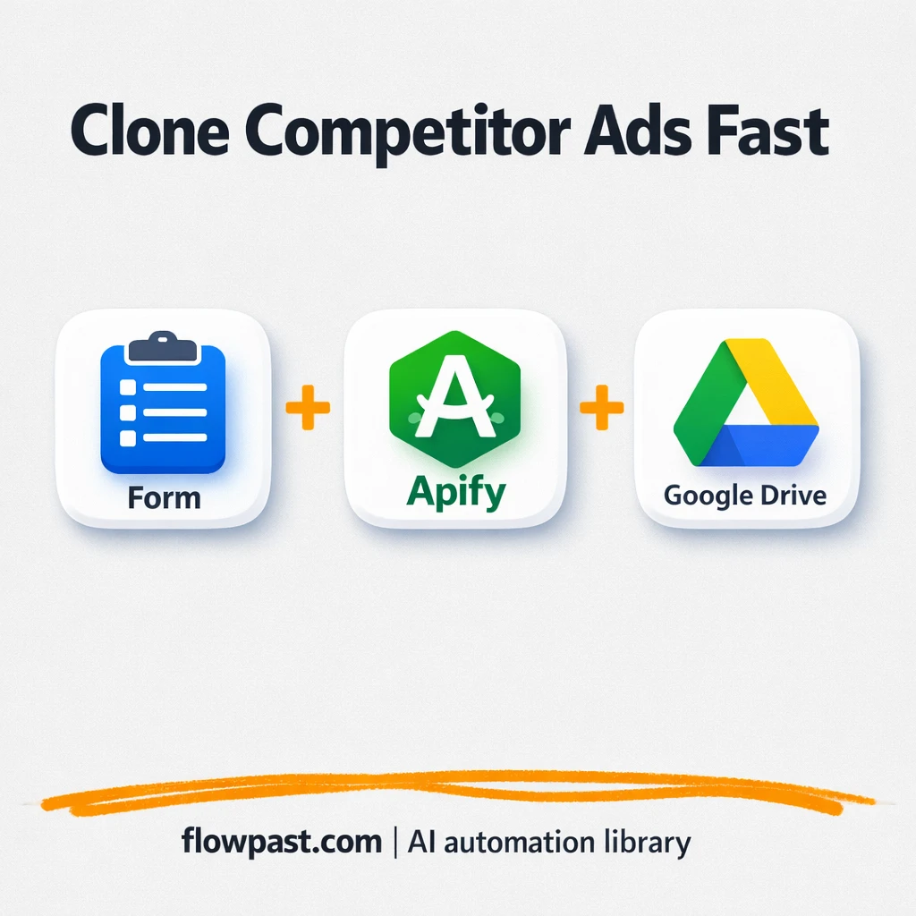 Apify + Google Drive: clone Facebook ads faster - n8n workflow automation template