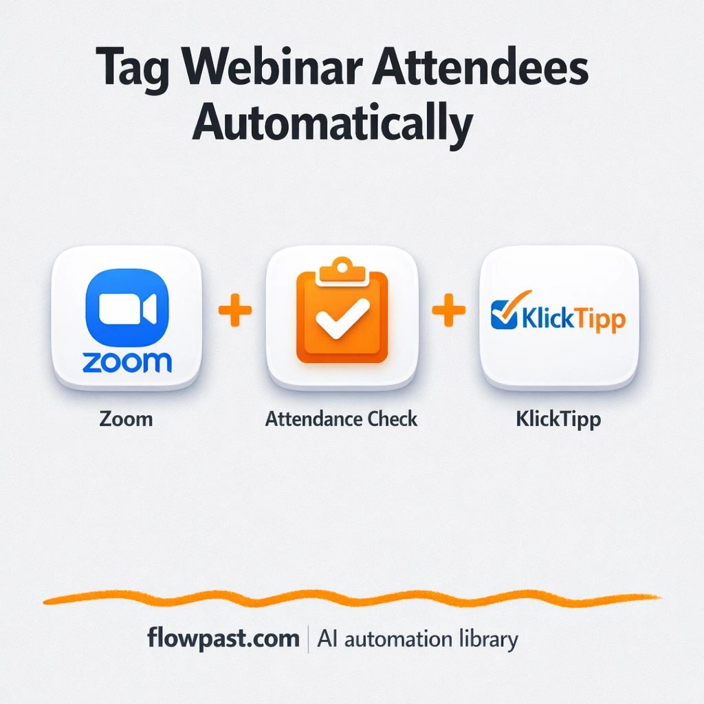 Zoom to KlickTipp, tag webinar attendees automatically - n8n workflow automation template