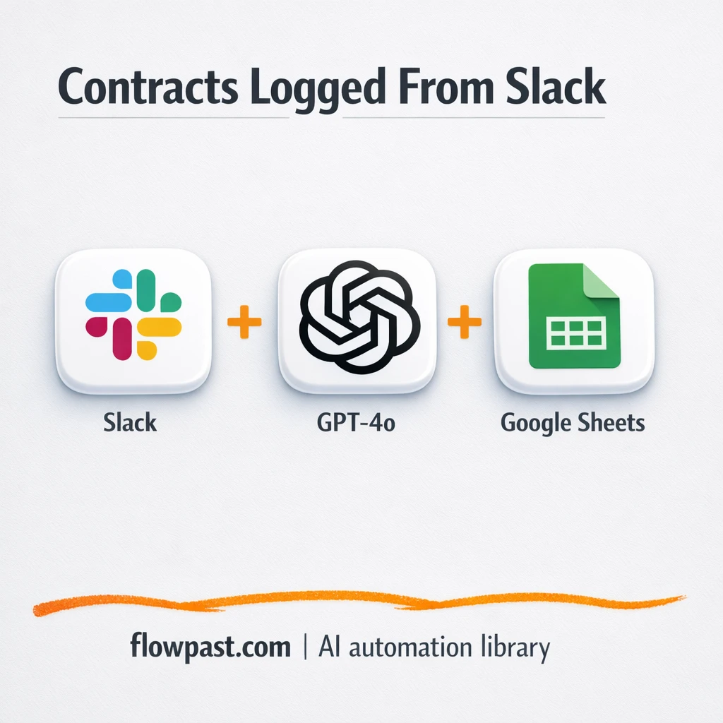 Slack to Google Sheets, contracts logged clean - n8n workflow automation template