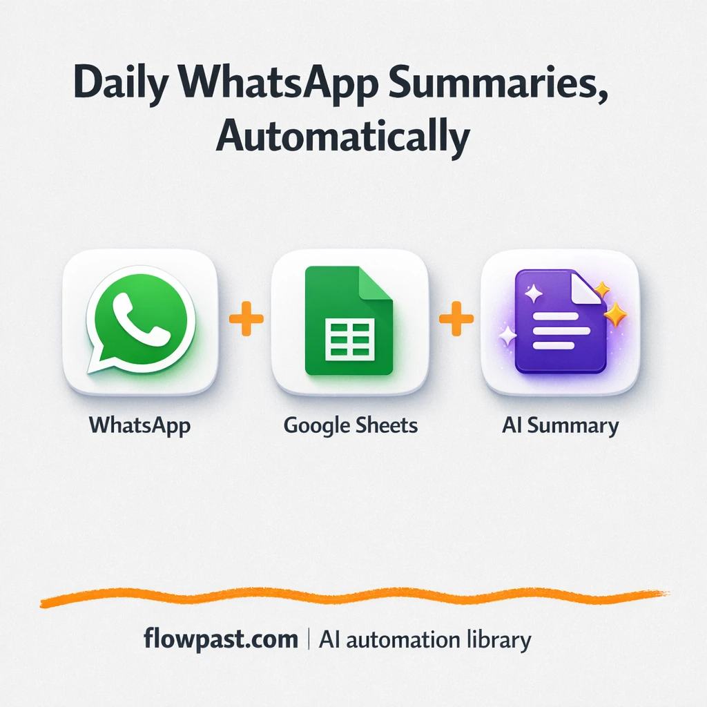 WhatsApp + Google Sheets, daily group summaries - n8n workflow automation template