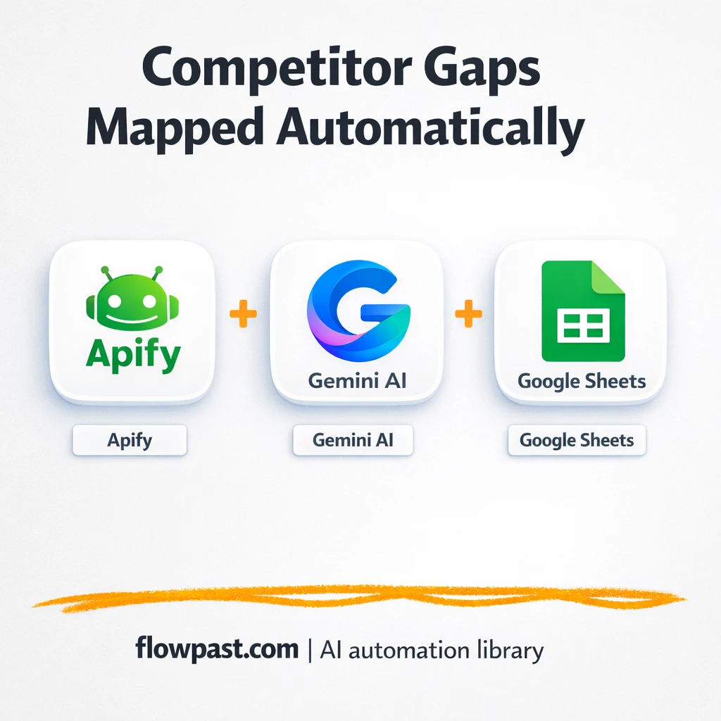 Apify to Google Sheets, competitor topic map ready - n8n workflow automation template