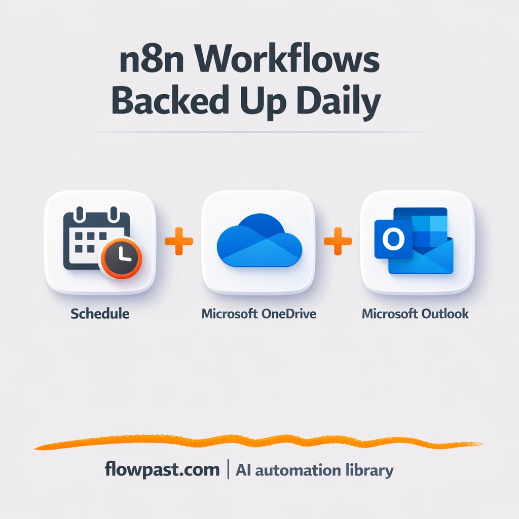 OneDrive + Outlook: reliable backups with email proof - n8n workflow automation template