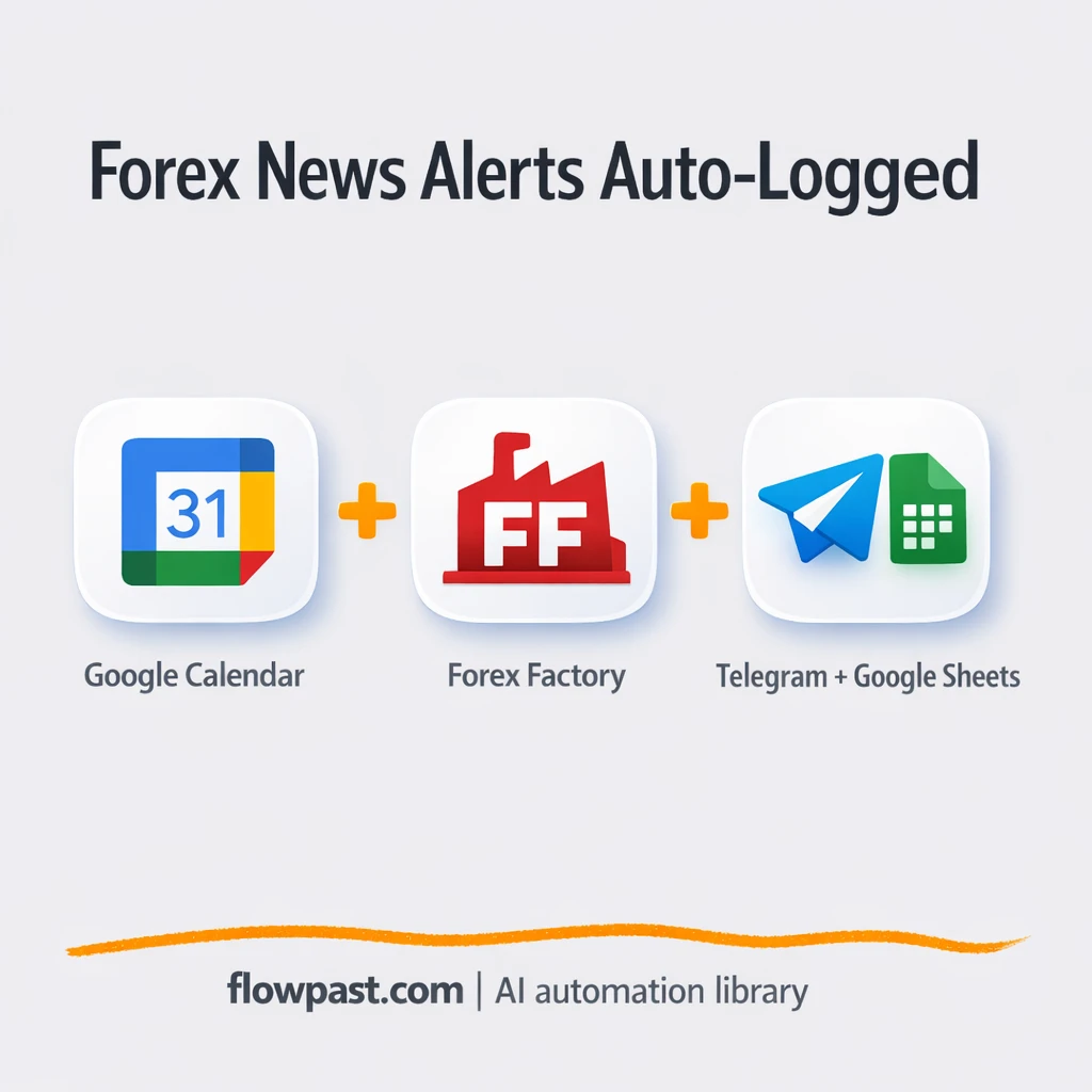 Telegram + Google Sheets for forex news alerts - n8n workflow automation template