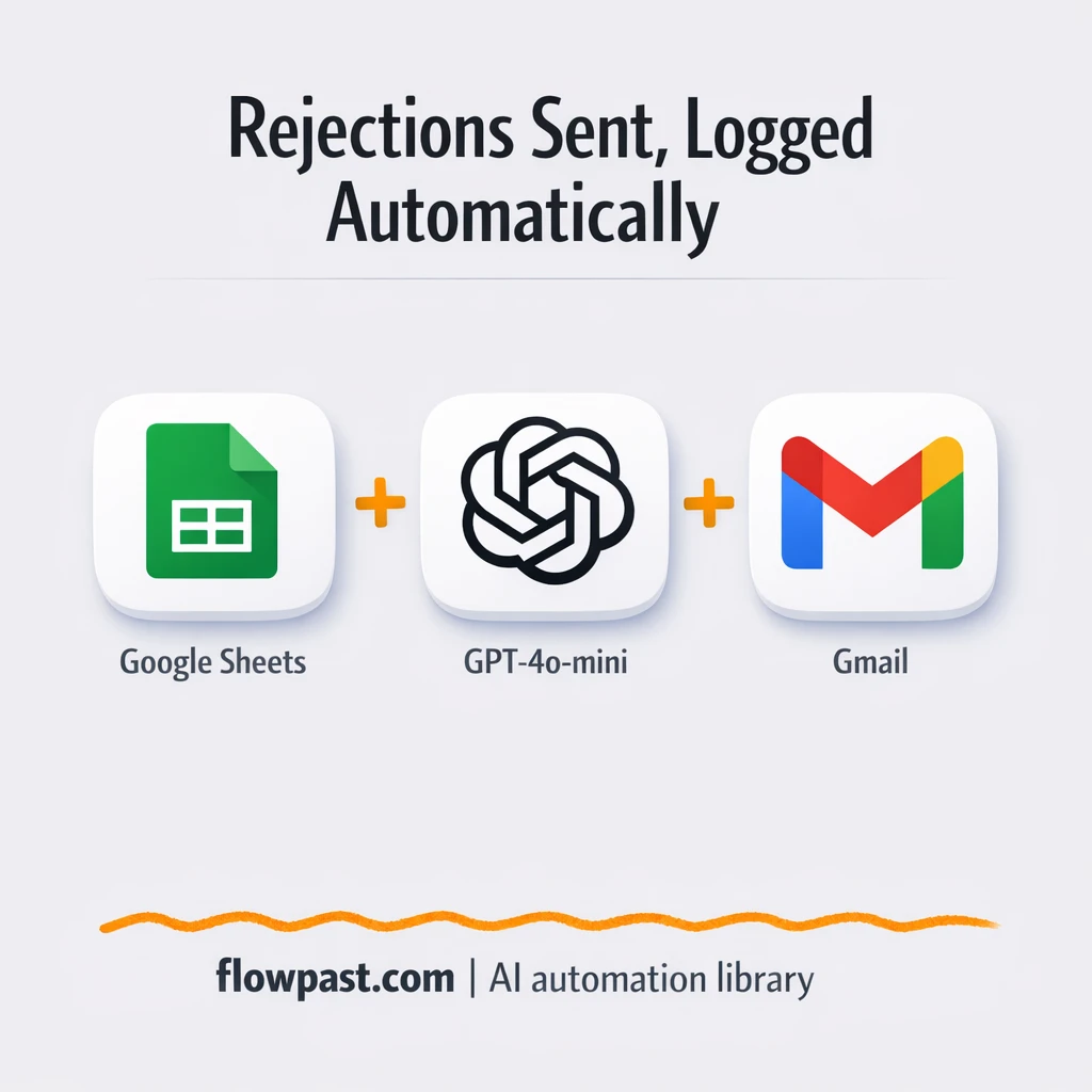 Google Sheets to Gmail, kind rejections sent fast - n8n workflow automation template