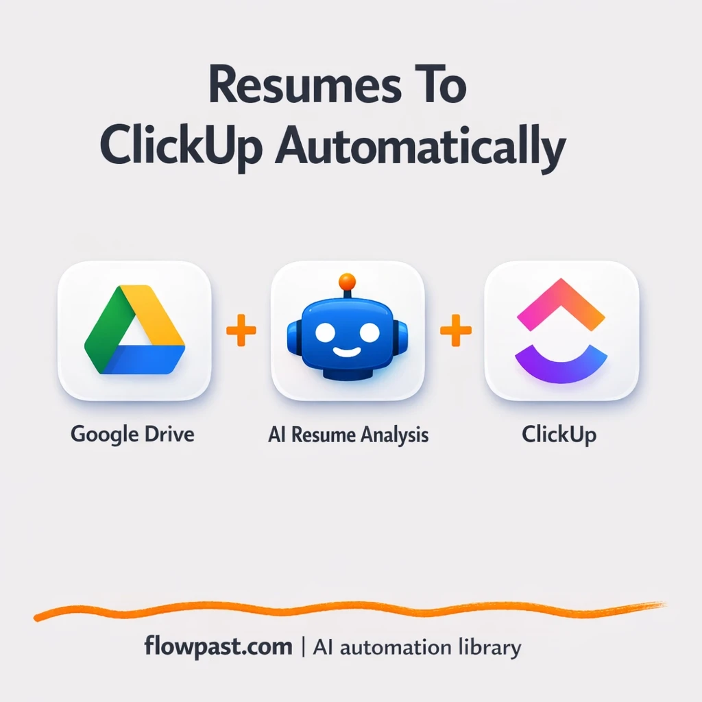 Google Drive + ClickUp: resumes tracked in Sheets - n8n workflow automation template
