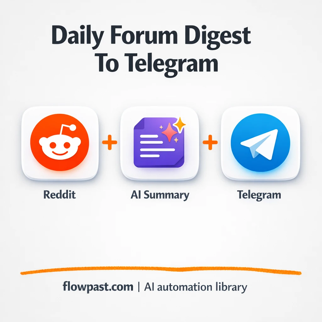 Reddit to Telegram, daily digests you will act on - n8n workflow automation template