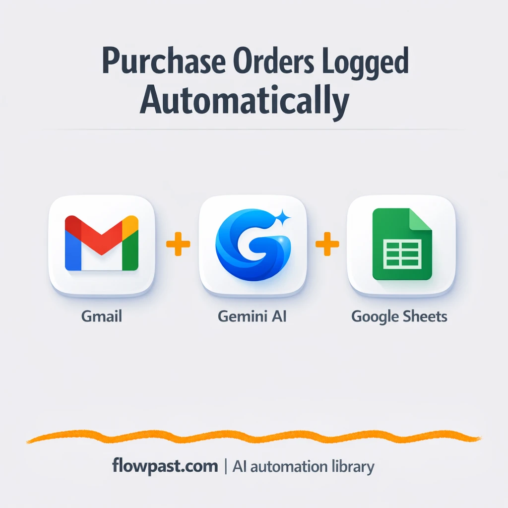 Gmail to Google Sheets, purchase orders logged clean - n8n workflow automation template