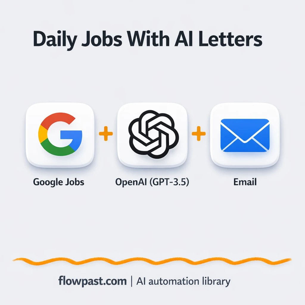 Google Jobs + Gmail: job digests with cover drafts - n8n workflow automation template