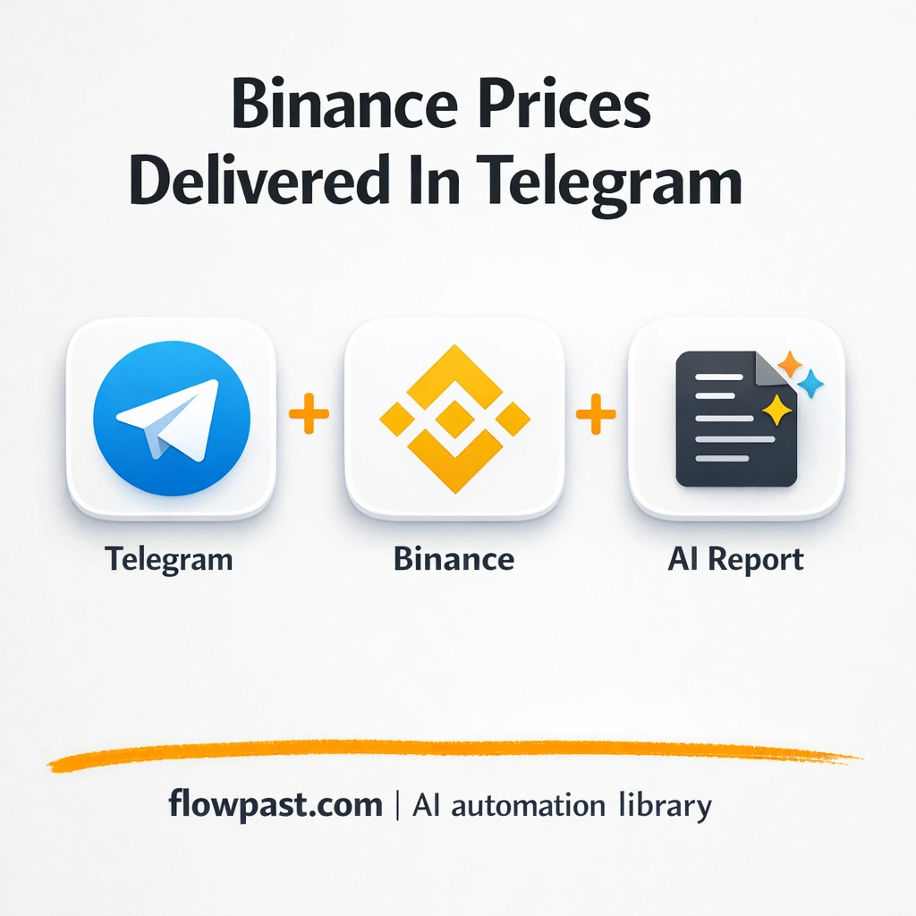 Binance to Telegram, instant spot market reports - n8n workflow automation template