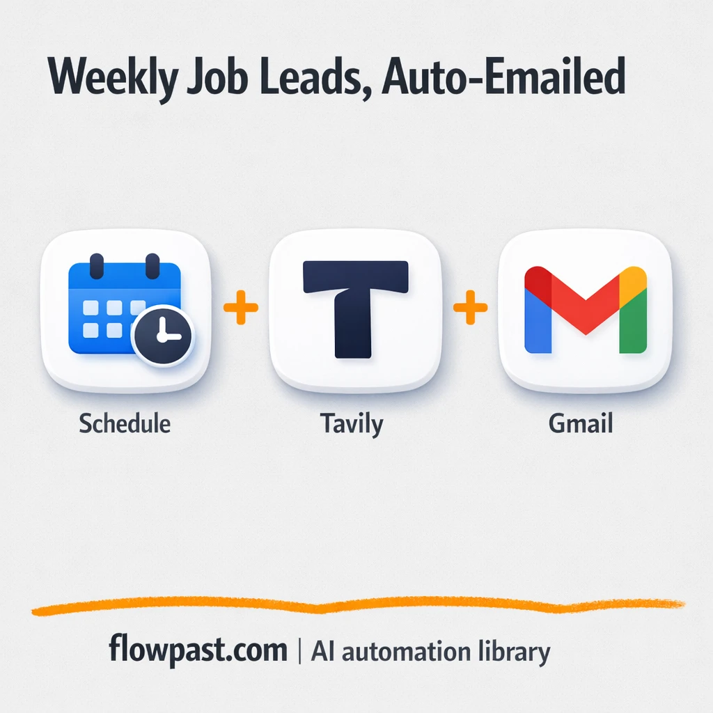 Tavily + Gmail: a clean weekly job digest inbox - n8n workflow automation template