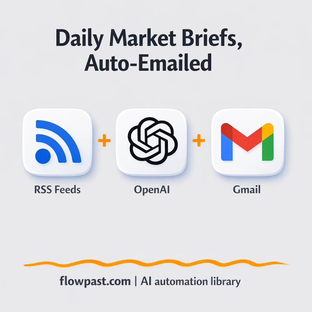 RSS + Gmail: daily market brief in your inbox - n8n workflow automation template