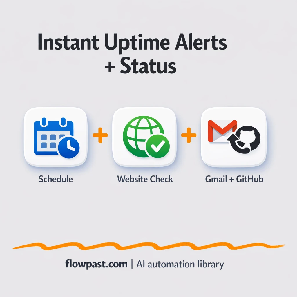 Gmail + GitHub Pages: downtime alerts and status updates - n8n workflow automation template